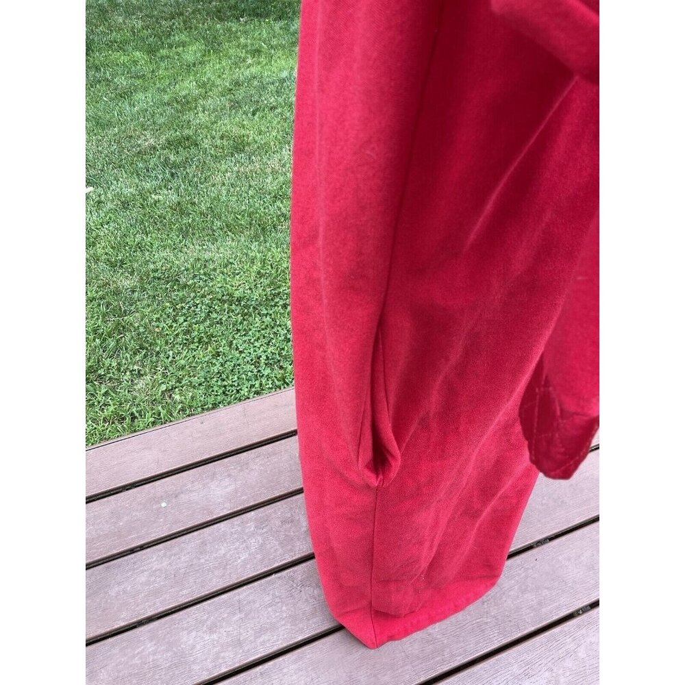 Red Quilted Long Zip-Up Robe Size Large Made In USA Large Mrs Roper - Picture 2 of 12